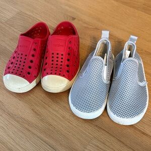 2 pairs toddler water shoes, native jefferson, size C7